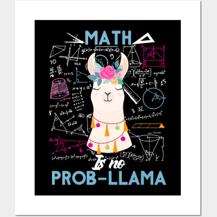 Funny Math Is No Prob Llama Back To School Posters and Art